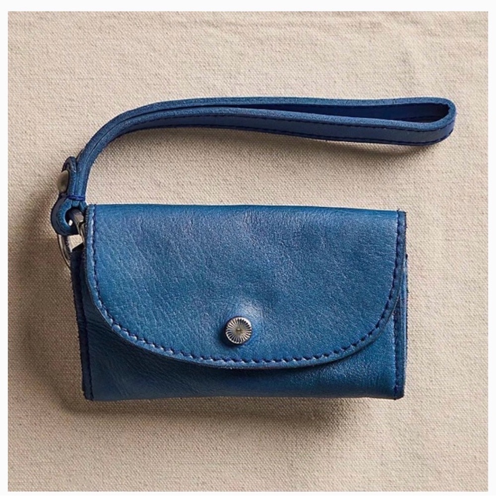 Free People Leather Bag Lanyard - Sapphire